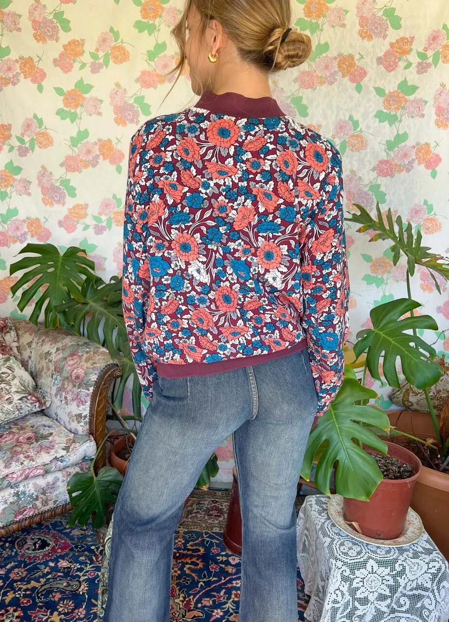 90's Flower Thin Bomber