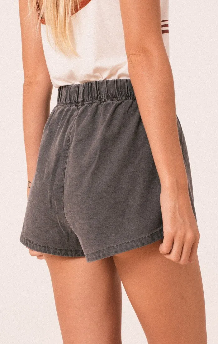 Afends Womens Sunday - Hemp Easy Shorts - Black Oil