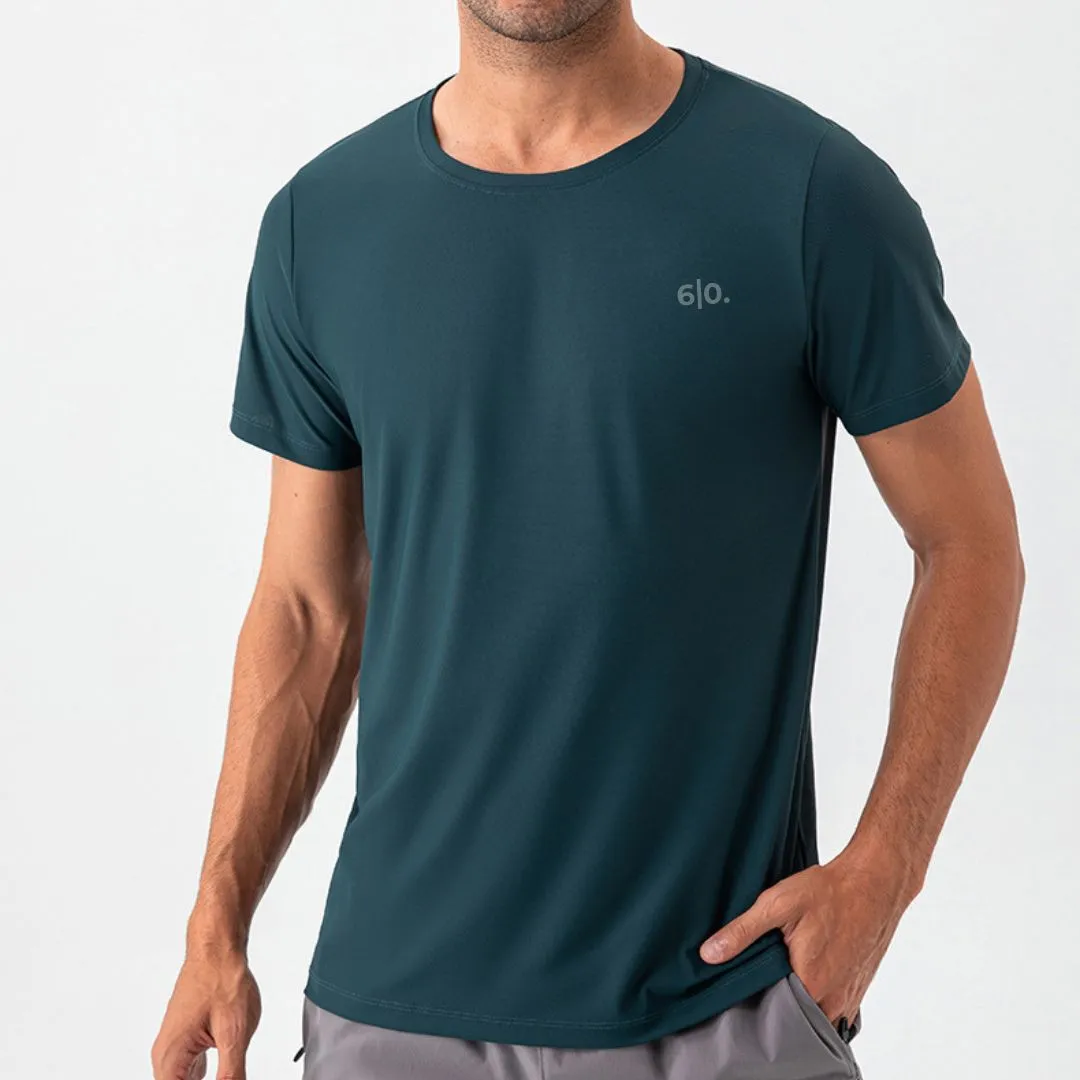 Blue quick dry material t-shirts for men With print