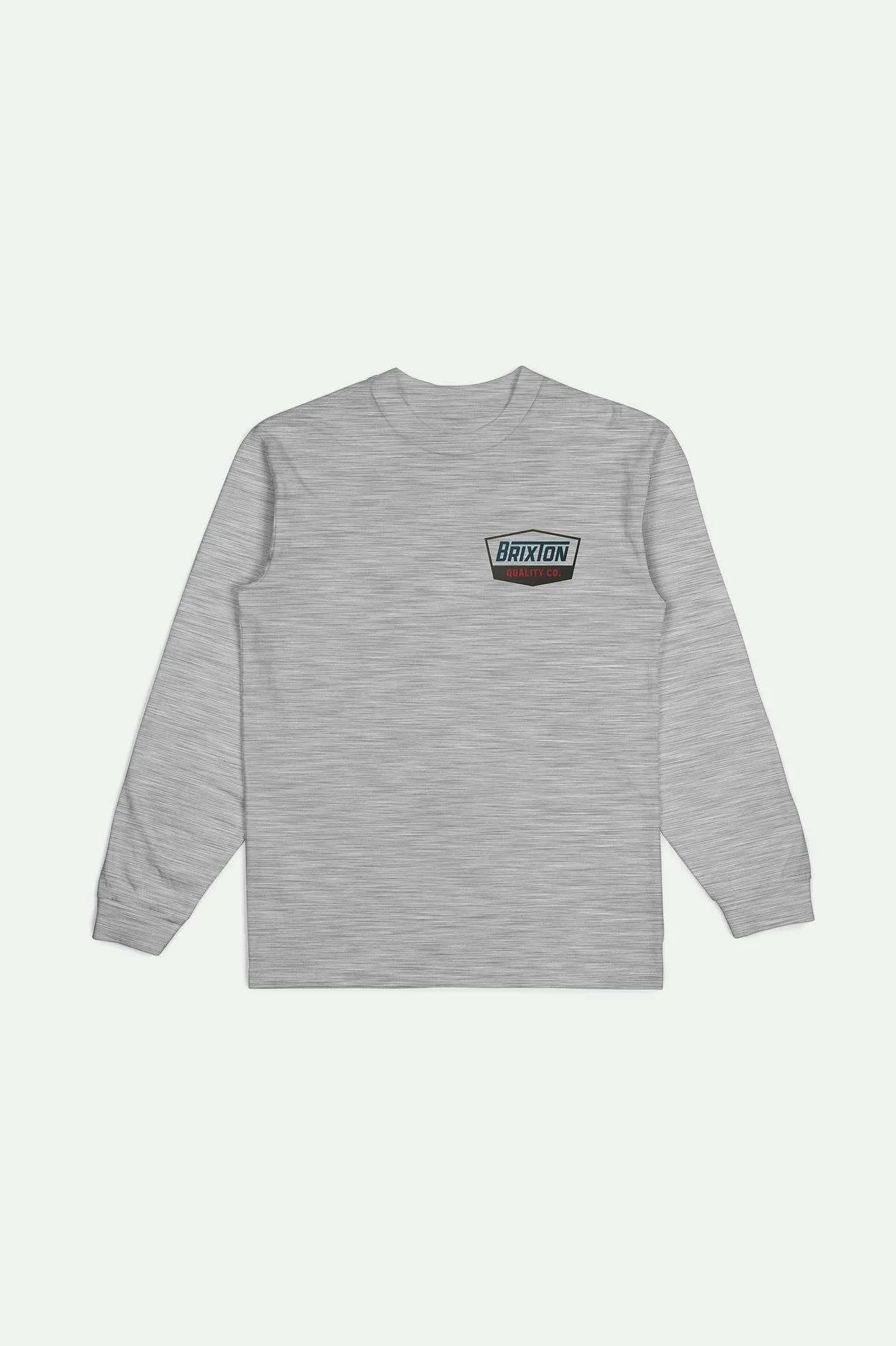 Brixton Regal L/S Standard T-Shirt - HEATHER GREY/NAVY/BROWN