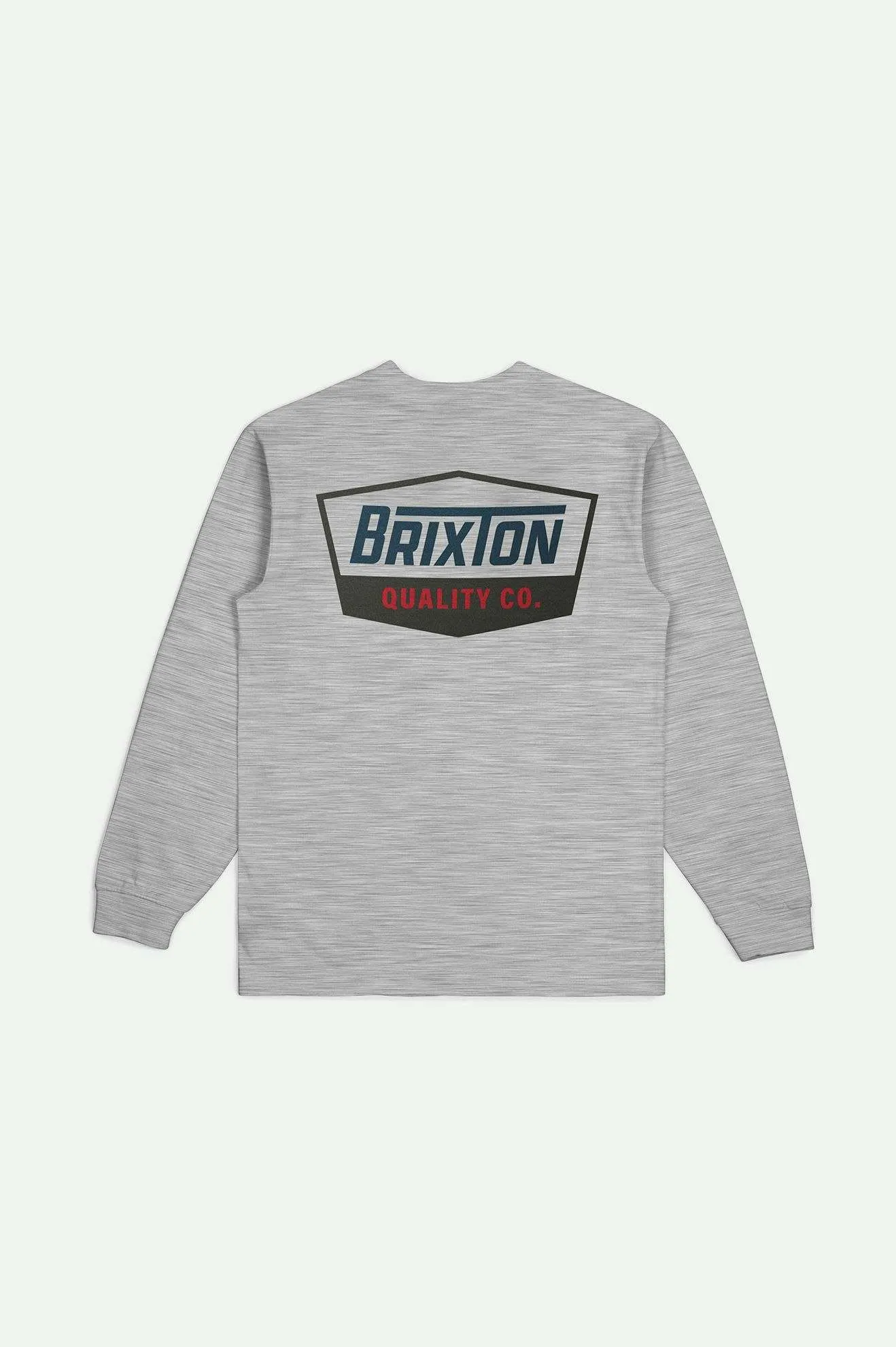 Brixton Regal L/S Standard T-Shirt - HEATHER GREY/NAVY/BROWN