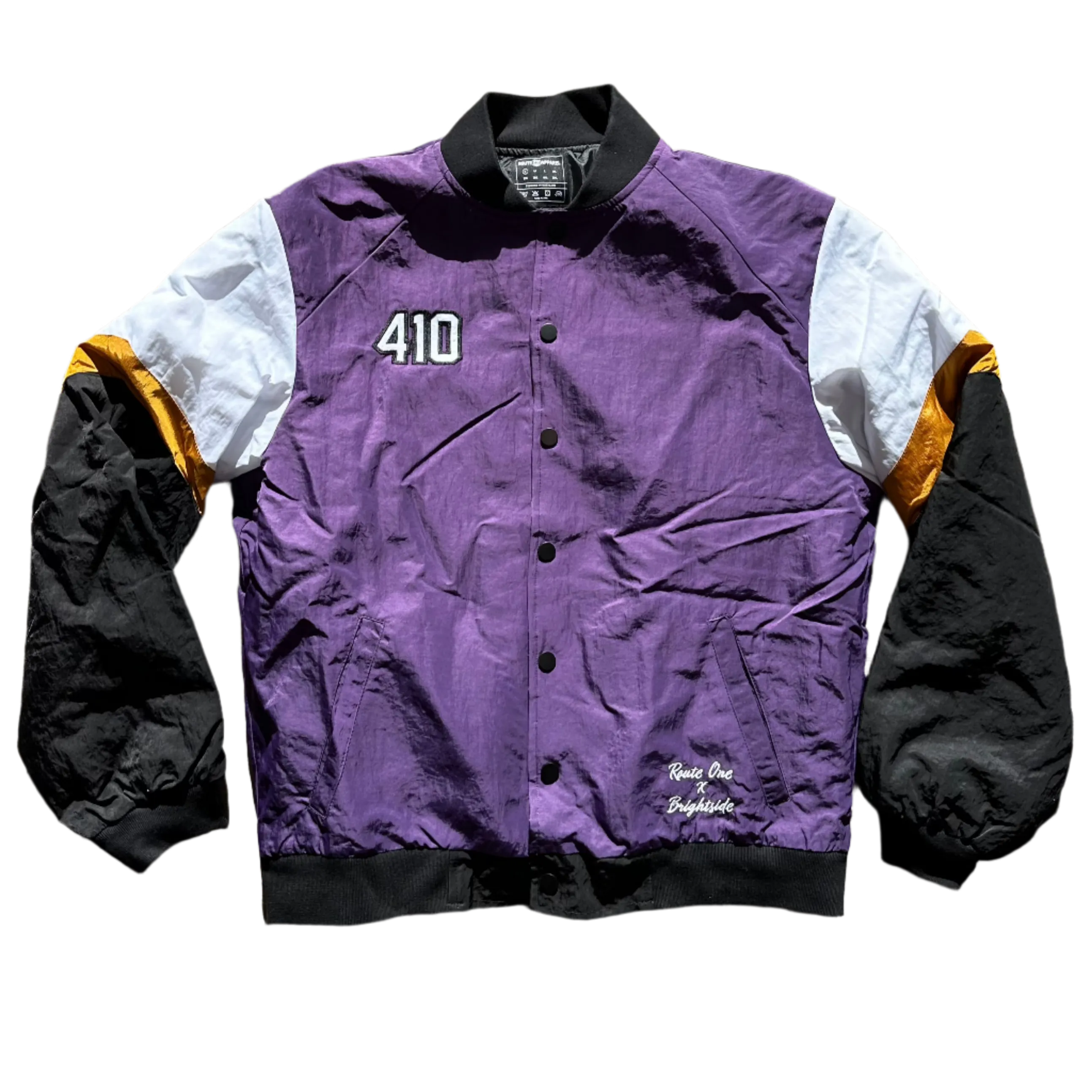 Can't Stop the Flock Jacket (Purple) - Brightside X R1A / Varsity Jacket