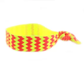 Chevron Hot Pink Yellow Hair Tie (SKU 6007)