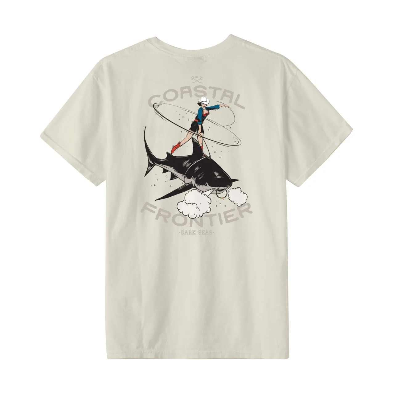 Dark Seas BULL SHARK PIGMENT T-SHIRT - ANTIQUE WHITE