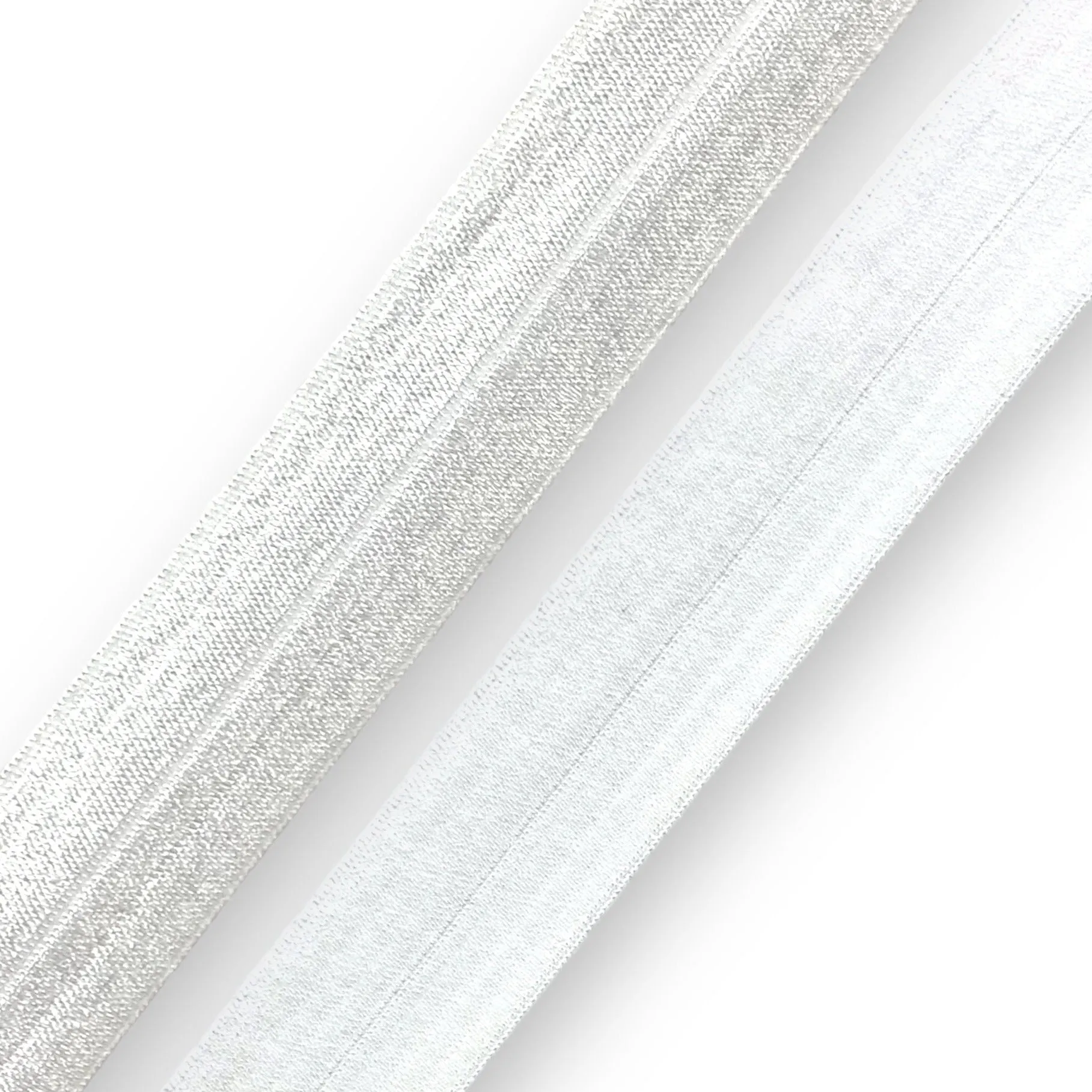 Fold-Over Elastic - Satin/Matte White (By the Yard)