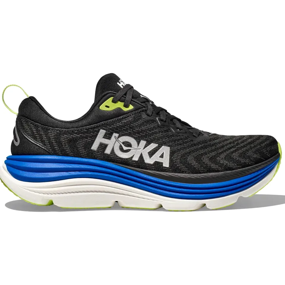 Hoka Men's Gaviota 5 Wide Fit Running Shoes Black / Electric Cobalt