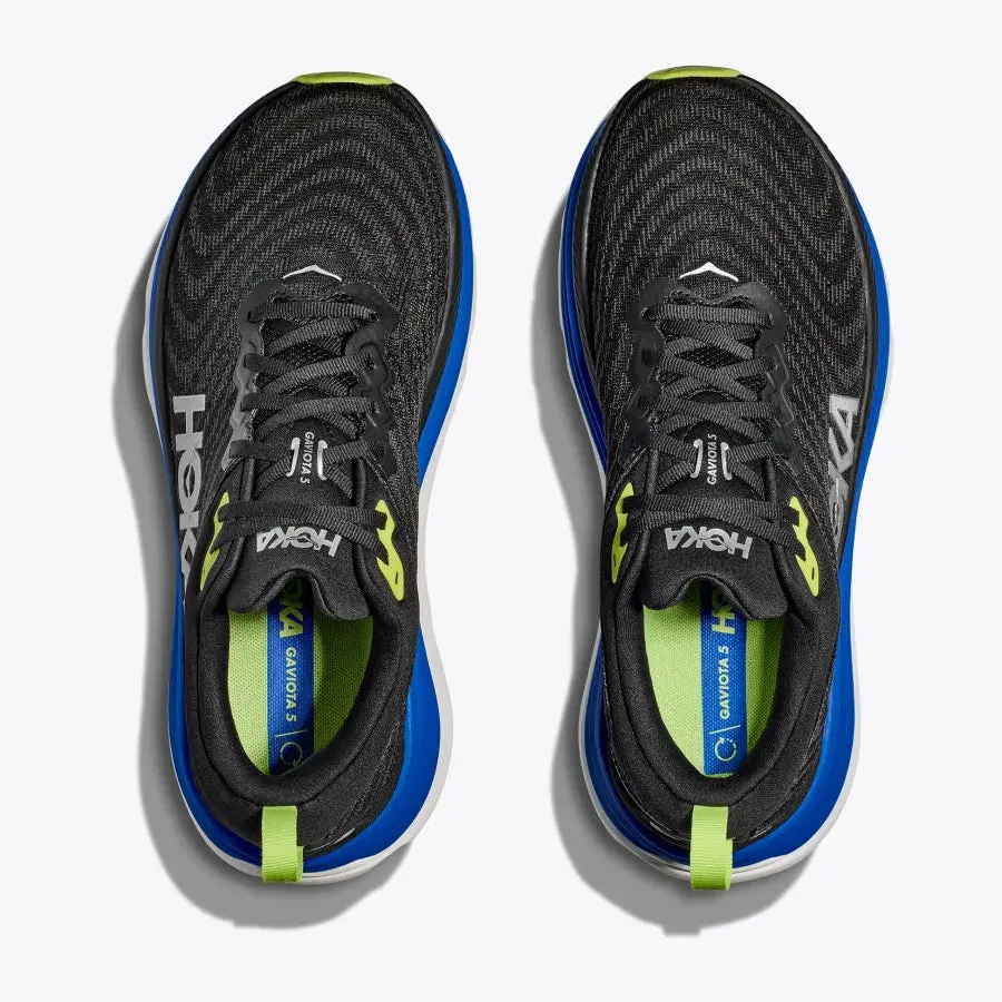 Hoka Men's Gaviota 5 Wide Fit Running Shoes Black / Electric Cobalt