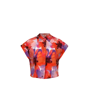 JAQUETTA SILK SHIRT POPPY FLORAL