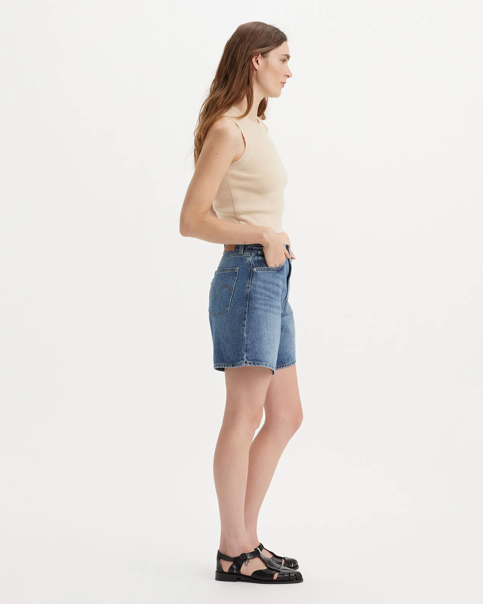 Levi's® Womens High Baggy Shorts - Worn Memory