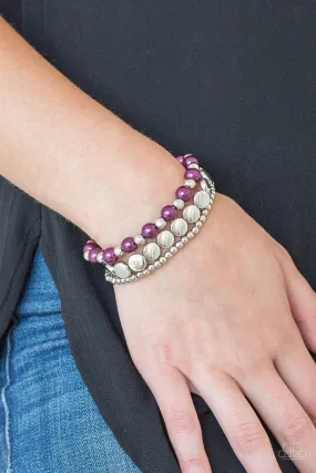 Paparazzi Accessories  - Girly Girl Glamour #B612 Peg - Purple Bracelet