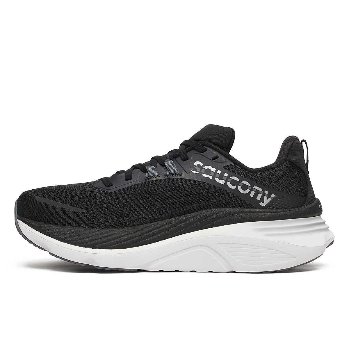 Saucony Men's Hurricane 24 Wide Fit Running Shoes Black / Carbon