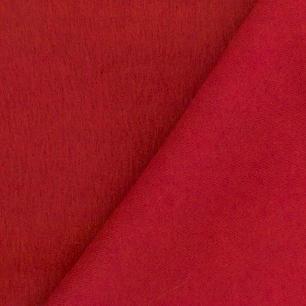 Scarlet Red Solid-Fur-Like Pile Stretch Bonded Fabric