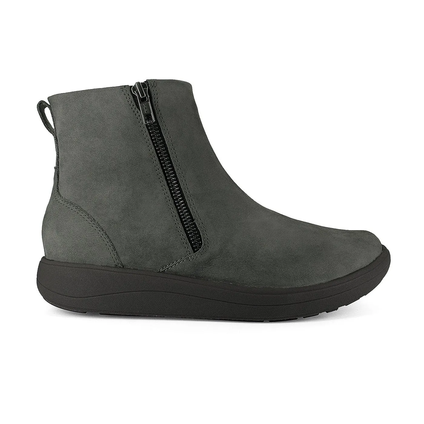 Strive Bamford II Ladies Dark Grey Leather Arch Support Twin Zip Ankle Boots