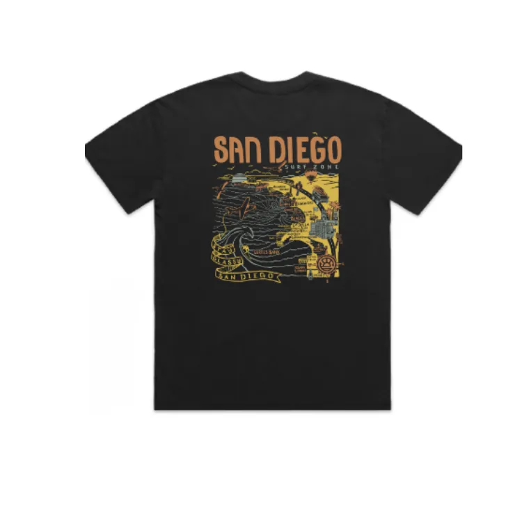 SunDiego SD-MAP BOX TEE - VINTAGE BLACK