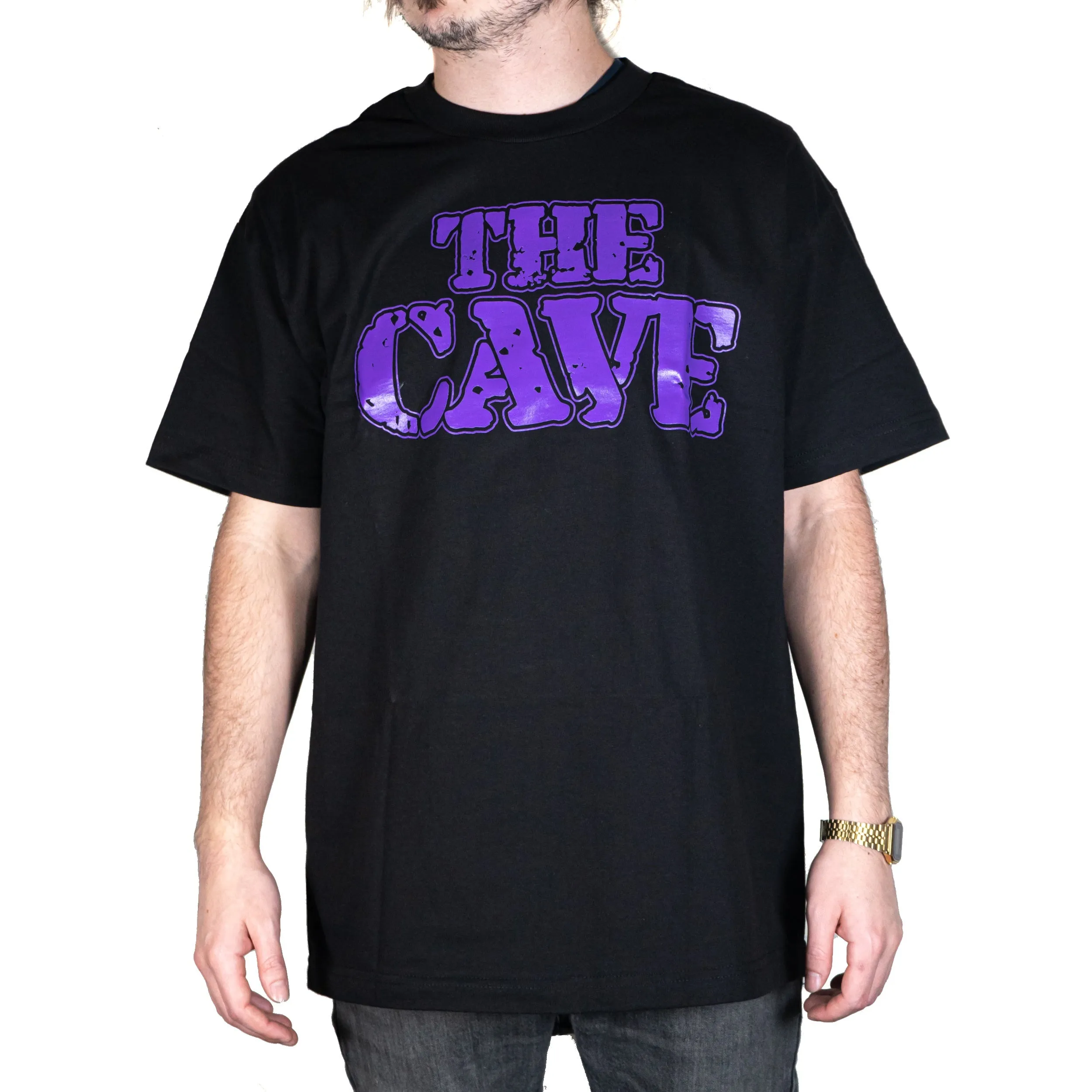 The Cave - T-Shirt - Classic Logo - Black & Purple - XL