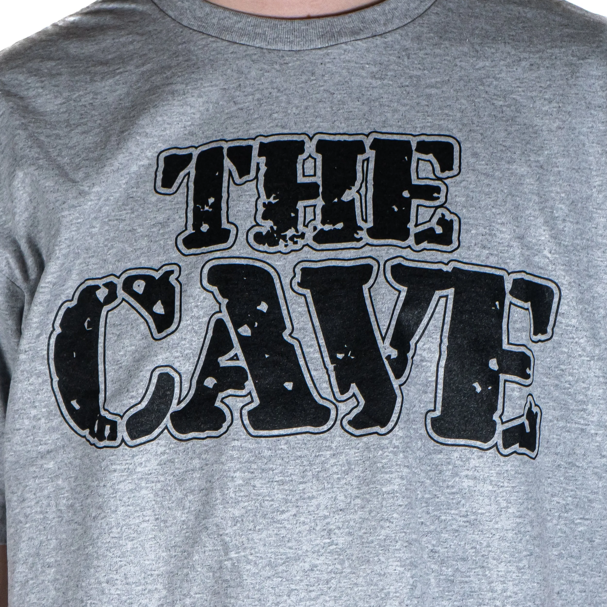 The Cave - T-Shirt - Classic Logo - Heather Grey & Black - 4XL