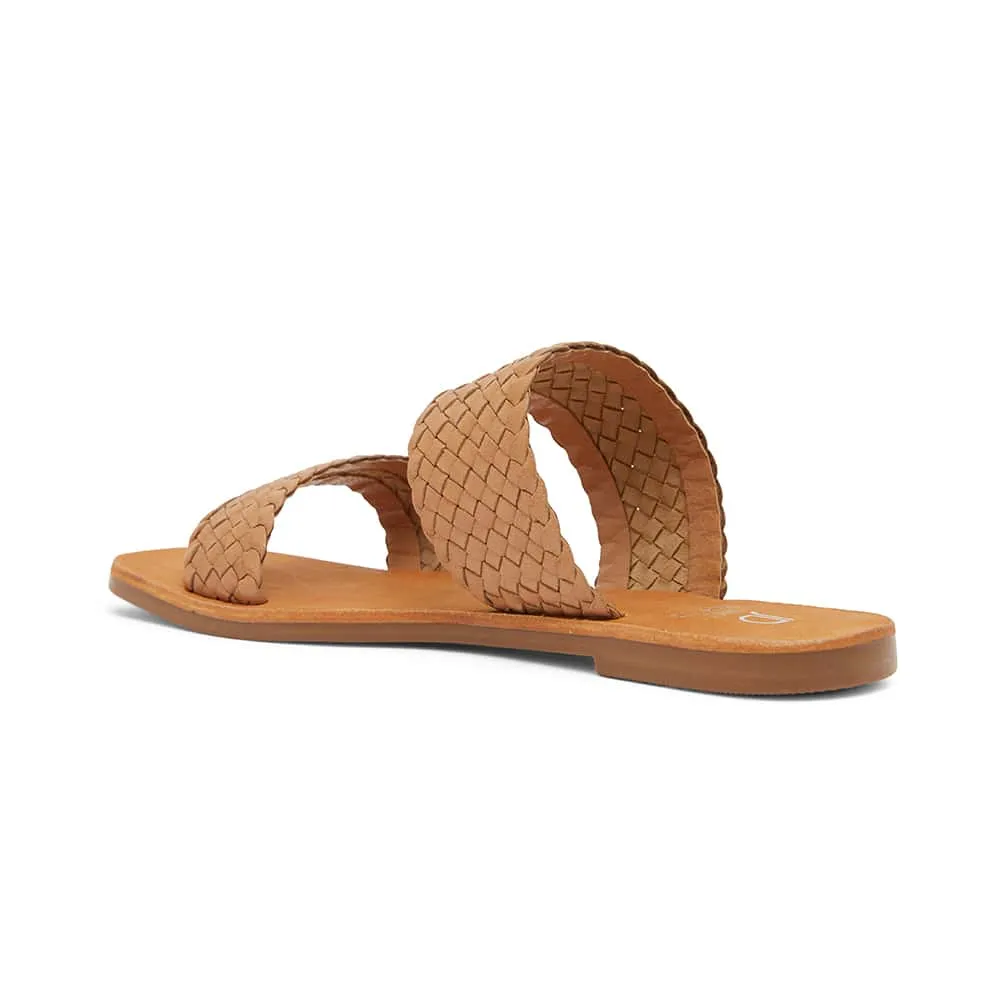 Tora Slide in Tan Leather