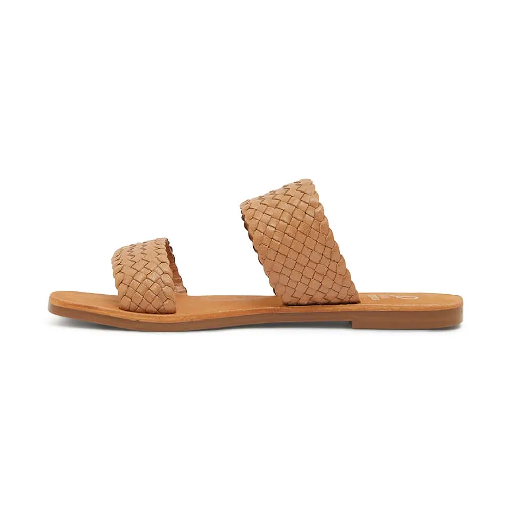 Tora Slide in Tan Leather