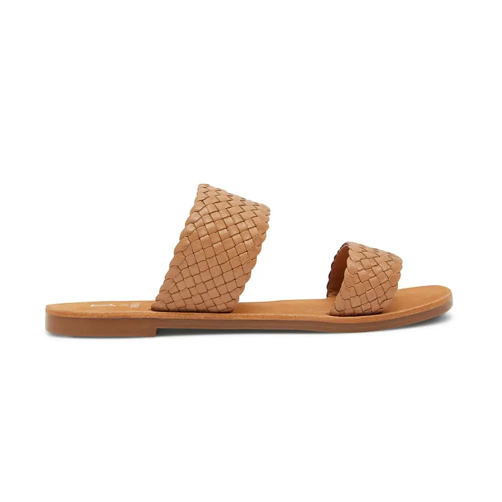 Tora Slide in Tan Leather