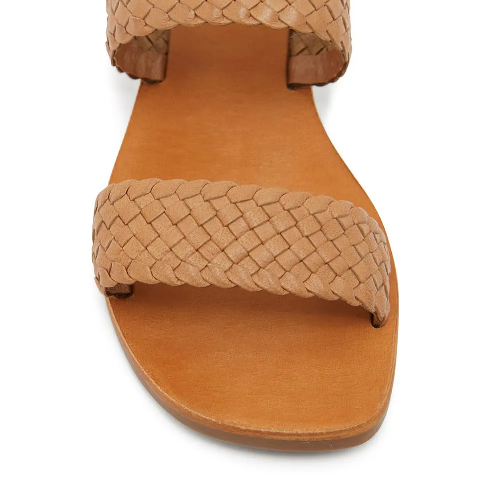 Tora Slide in Tan Leather