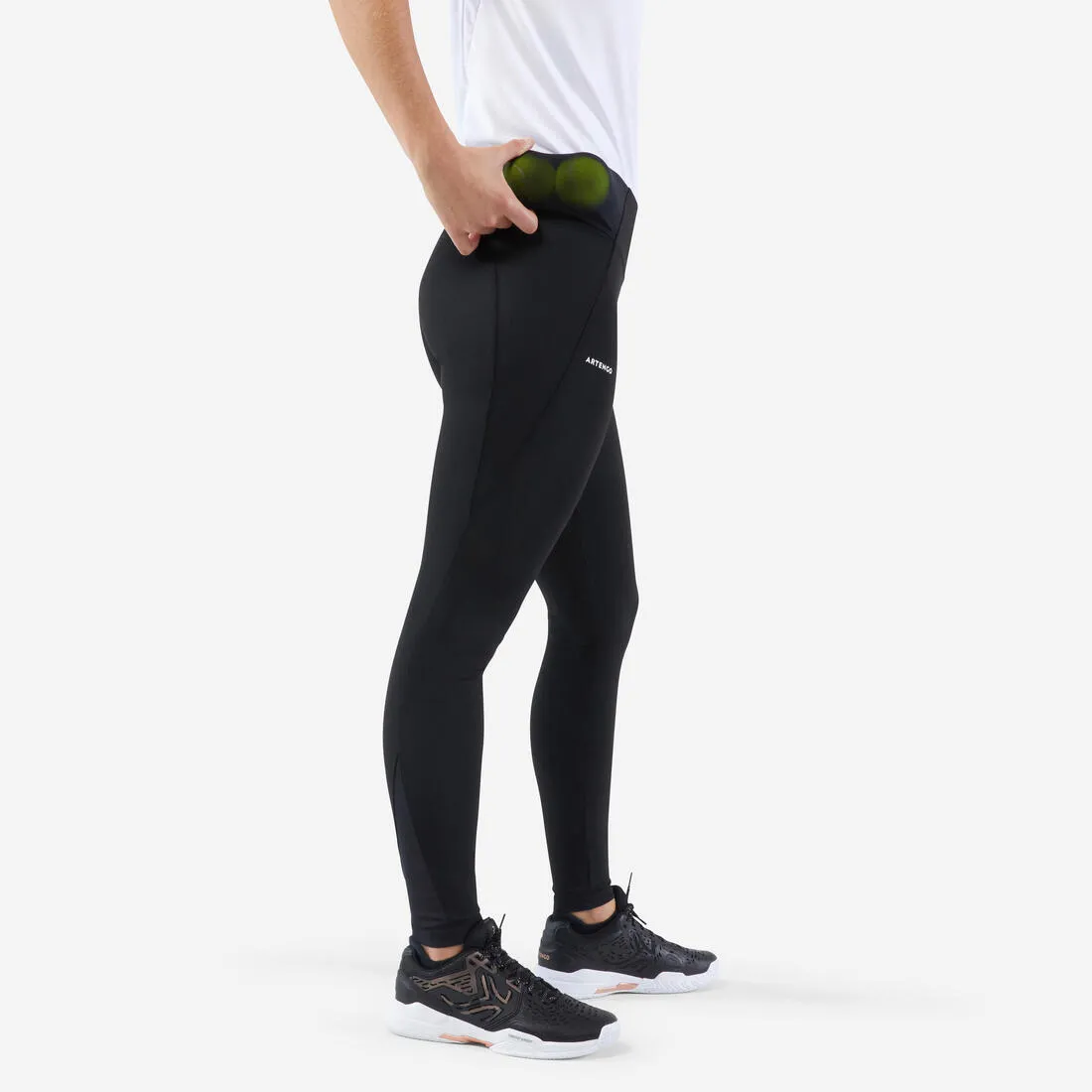 Women's Dry Tennis Leggings Hip Ball - Black