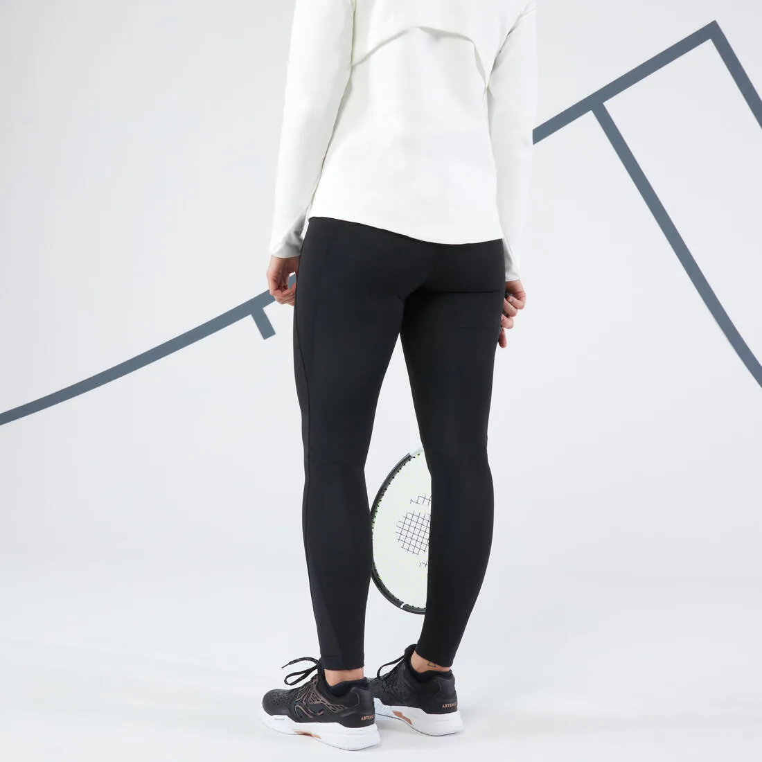 Women's Dry Tennis Leggings Hip Ball - Black